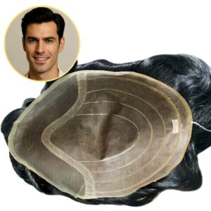 Welded Mono with lace front Man Hair systems And Man Toupee wholesaler